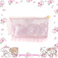 4 Characters Clear Pouch with Gusset (Size L・Color Pink)